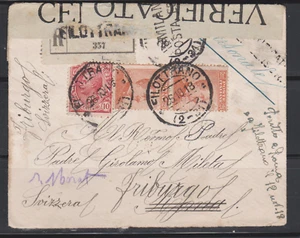 LETTRE CENSURE ITALIE 10 1918 / FILOTTRANO / MILAN / ROME / FRIBOURG - Picture 1 of 2
