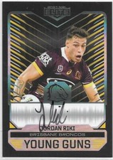 2021 Nrl Elite Young Guns Signature (YG01) Jordan RIKI Broncos 041/110