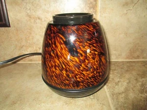 Large Scentsy Wax Warmer (Heat plate NOT bulb) Changing Colors Brown / Round EUC - Picture 1 of 2