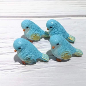 4Pcs Blue Miniature Figurines, Mini Resin Birds, Fairy Garden Accessories and S - Picture 1 of 7