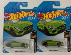 15 Mercedes-AMG GT #264 Green Nightburnerz 2018 Hot Wheels Case L Lot Of 2 Cars - Picture 1 of 1