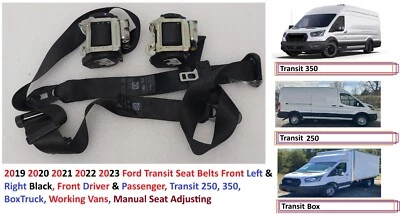2019 2020 2021 2022 2023 Ford Transit Seat Belts front left right black - Image 1 of 3