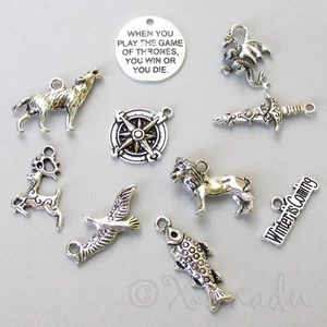 Il Trono di Spade Charm Placcato Argento Anticato Mix CM0611 - 10, 20 o 50PZ - Foto 1 di 4
