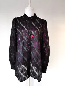 🌟MARINA RINALDI Fil coupé lamé Blouse PLUS size(MR 23)USA W14--IT58_DE50 - Picture 1 of 12