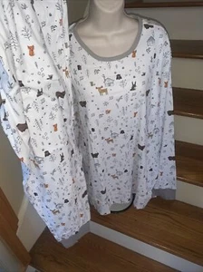 NICK & NORA Outlet Nature Woods Bear Deer Moose Squirrel Owl Forest Pajamas💗155 - Picture 1 of 12