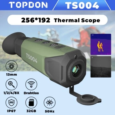 TOPDON TS004 Wärmebildkamera für die Jagd Wärmebildmonokular 1x/2x/4x/8X,256x192