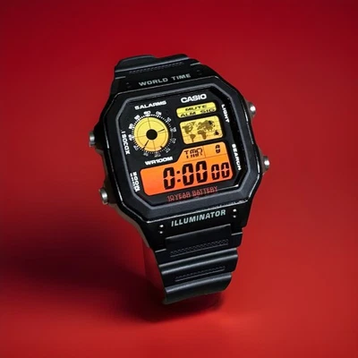 Casio Royale AE1200 LCD Digital Watch Sunrise Custom Mod Hydro Mod LED Upgrade  - Image 1 of 4