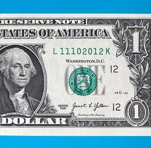 November 10, 2012 (L 11102012 K) BIRTHDAY Note $1 One Dollar Bill *UNC* - Picture 1 of 4