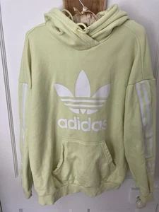 Women’s Adidas Lime Green Hooded Sweatshirt Size 12 - Picture 1 of 7