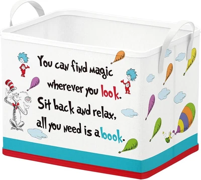 Cubo de almacenamiento de libros para niños con cotización organizador de juguetes cesta guardería aula Foto 1 de 4