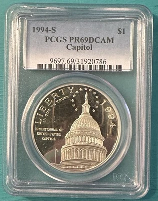 1994-S Capitol Bicentennial Modern Silver Commemorative $1 PR 69 DCAM PCGS - Image 1 of 2
