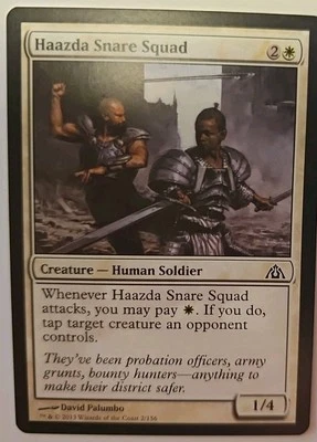 MTG Magic The Gathering Card Haazda Snare Squad Creature Human Soldier White  - Image 1 of 2