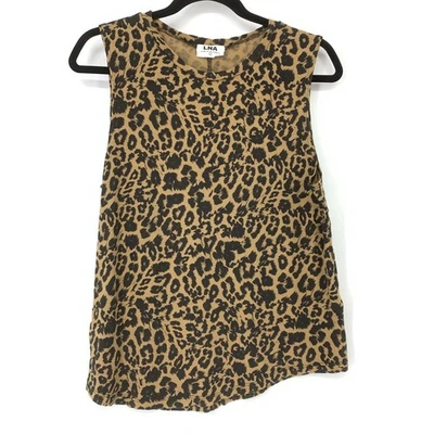 LNA Women's Size Small Cheetah Print Tank Top Sleeveless Tank/Black - Imagem 1 de 4