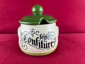 Zeller Keramik - Hahn und Henne - Geleedose mit Aufschrift "Feine Konfitüre" - Bild 1 von 8