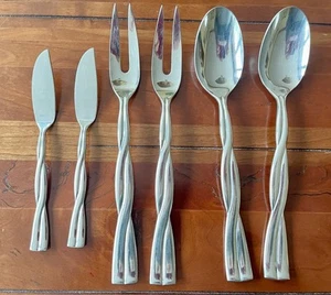 VTG Dansk Aalto Stainless Serveware Flatware Twist Japan 1995 - 2002 CHOICE - Picture 1 of 8
