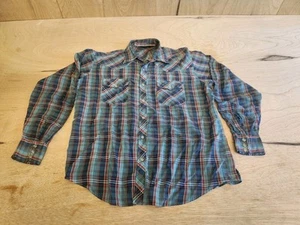 Vintage BJ-R Authentic Western Pearl Snap Long Sleeve Shirt Size XL - Picture 1 of 13