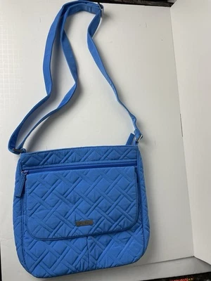 Bandolera Vera Bradley Doble Cremallera - Azul Sólido - Acolchada Foto 1 de 4