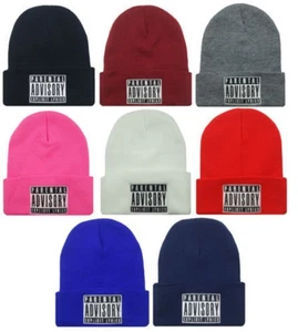 Parental Advisory Explicit Beanie Musik Strickmütze Unisex Hip Hop Winter Cold Cap - Bild 1 von 27