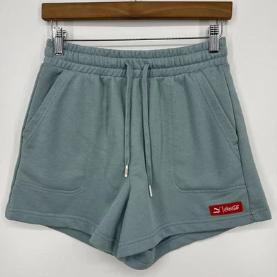 Pantalones Cortos para Sudar Puma Coca Cola Para Mujer Talla S Azul Colaboración Cordón 3" Entrepierna Foto 1 de 4