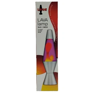 Lámpara Lava® 14,5"" cera amarilla/líquido púrpura/base plateada - Imagen 1 de 1