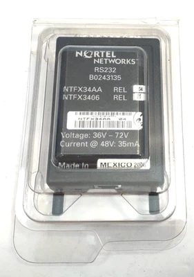 Nortel B0243135 RS232 NTFX34AA Smart Connector, ENET 36-72V 20-50mA - Image 1 of 3