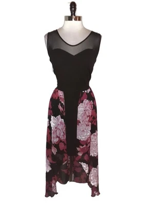 Новый ALEXA B NITES размер 12 макси платье черный розовый золотой блестки без рукавов - Изображение 1 из 4