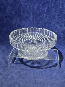 Ribbed Glass Footed Compote with Sawtooth Edge Clear Excellent Beautiful - Picture 1 of 13