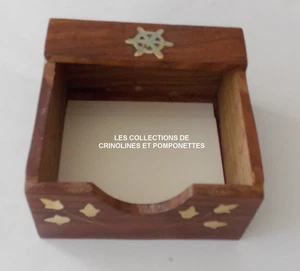 BOITE POUR BLOC NOTES  FABRICATION ARTISANALE INCRUSTATION LAITON* - Picture 1 of 1