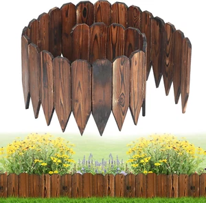Rustic Pine Wood Garden Fence - 6.6Ft L*12In H Easy to Install Sturdy Wooden Lan - Picture 1 of 12