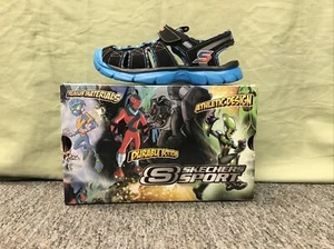New Boys Skechers 92189 Relix Trophix Black & Blue Fisherman Sandals Size 6 - Picture 1 of 6