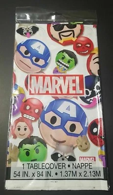MARVEL Super Heroes ~ Birthday Party Supplies  EMOJIS PLASTIC TABLE COVER 54x84 - Image 1 of 2