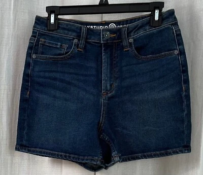 Pantalones Cortos de Jeans Max Studio Indigo Para Mujer Talla 10 Clásicos Pantalones Cortos de Denim Largo Medio Foto 1 de 4