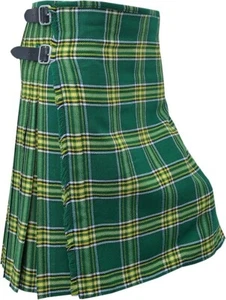 Escocés Tartán Utility Kilts Highland Hecho a Mano Kilts Irlandés Verde 16oz 8 Yardas - Imagen 1 de 37
