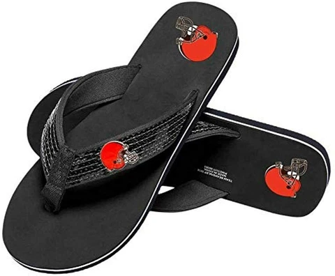 CLEVELAND BROWNS -----WOMEN'S------ FLIP FLOPS--SMALL Cover