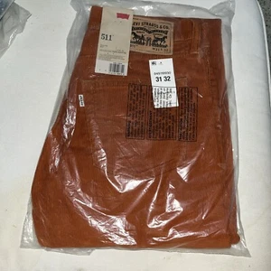 Corduroy Levis 511 Rust White Tab Slim Fit Pants - Picture 1 of 3