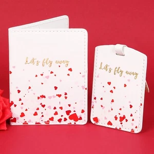 Juego de viaje con funda de pasaporte y etiqueta de equipaje Hearts - Regalos románticos de San Valentín - Imagen 1 de 1