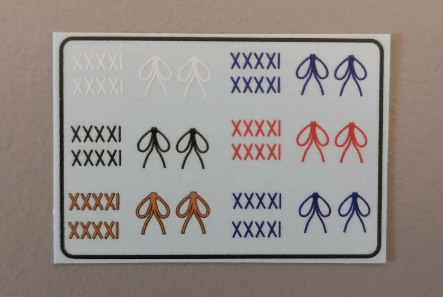 Shoelace Decals for Alonso, Button, Vettel, Hamilton " Figure Decals " 1/18 - Bild 1 von 1
