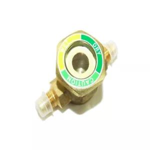 REFRIGERATION BRASS 1/4''M TO 1/4''F SIGHT GLASS - ITALIAN MADE - FLARE - RF364A - Foto 1 di 1