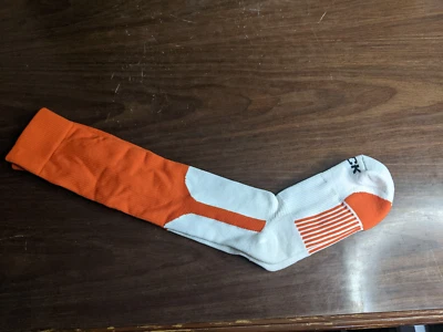 TCK Athletic Socks Unisex Full Calf Length Stirup Orange/White Size Large - Image 1 of 4