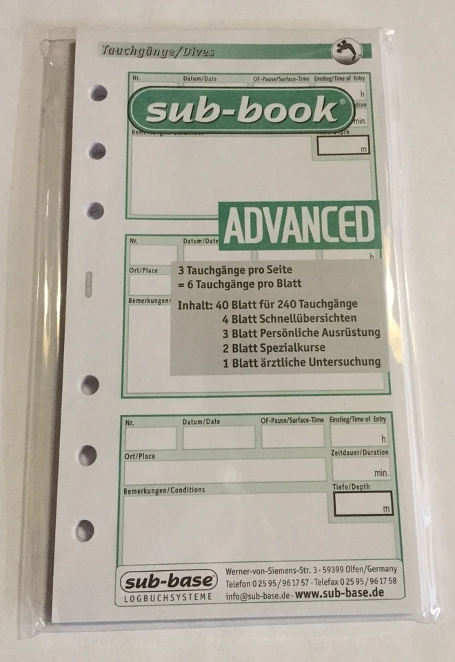 sub-book Logbuch Einlagen ADVANCED mit SSI Lochung NEU !!! - Bild 1 von 1