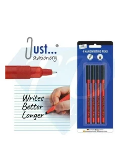 4 Black Ink Handwriting Pens Smooth Flow For Home Or School - Picture 1 of 3