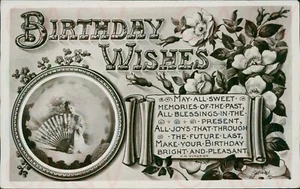 Birthday Wishes 1908 Postmark Wildt & Kray 1421 Real photo - Picture 1 of 6