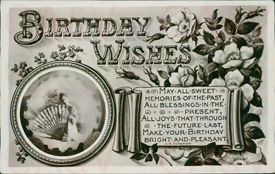 Birthday Wishes 1908 Postmark Wildt & Kray 1421 Real photo - Image 1 of 4