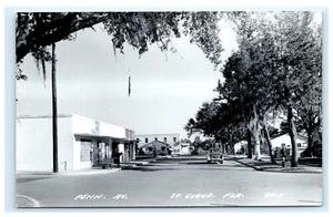 Penn Ave. Pennsylvania Avenue St. Foto postal real Cloud Florida FL RPPC E4 - Imagen 1 de 2