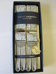 EXCLUSIVE TO TAGGS. ALBERT THURSTON WILLIAM MORRIS DESIGN GREY BRAID END BRACES - Picture 1 of 3