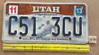 *License Plate, Utah, Greatest Snow On Earth, C51 3CU