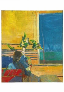Postal Richard Diebenkorn Girl con planta 1960 colección Phillips, lavada DC COMO NUEVA - Imagen 1 de 1