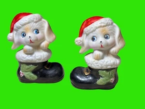 Vintage Homco Christmas Figurines Dog Puppies In Boots 8903 - Picture 1 of 9