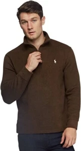 Polo Ralph Lauren Herren Viertelreißverschluss Pullover in braun hellbraun in Größe 3XB/3TG - Bild 1 von 6