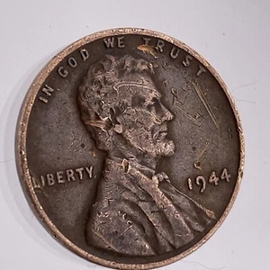 RARE 1944 Wheat Penny Error No Mint Mark “L” in Liberty Rim Error Cent Coin - Picture 1 of 10